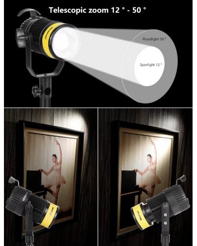 NiceFoto BJ-600A 30W Bi-Color Zoom LED Video Light
