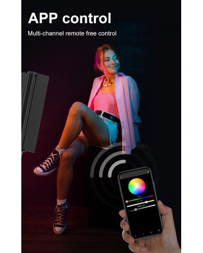 NiceFoto TC-C2 Bi-Color RGB 24W Handheld LED Light Wand with Barndoor