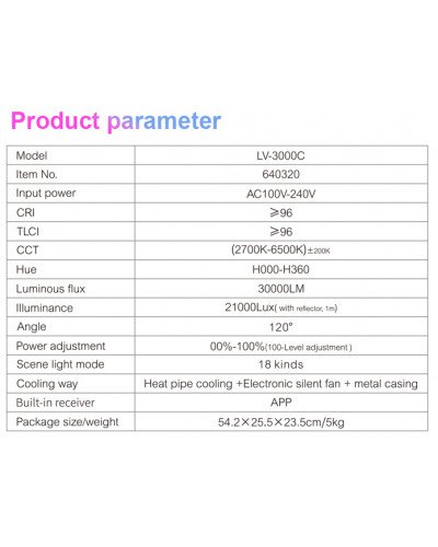 NiceFoto LV-3000C RGBWW Color 300W LED Video Light NiceFoto LV-3000C RGBWW Color 300W LED Video Light