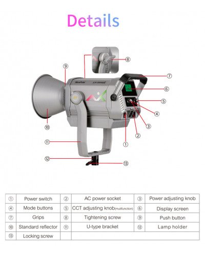NiceFoto LV-3000C RGBWW Color 300W LED Video Light NiceFoto LV-3000C RGBWW Color 300W LED Video Light