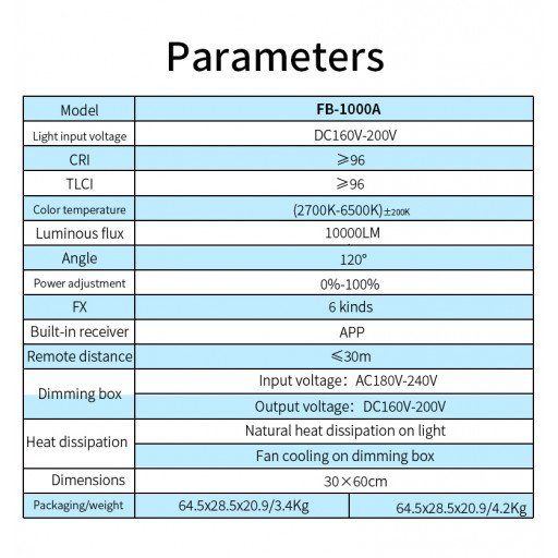 NiceFoto FB-1000A 100W Bi-Color Folding Fabric LED Light