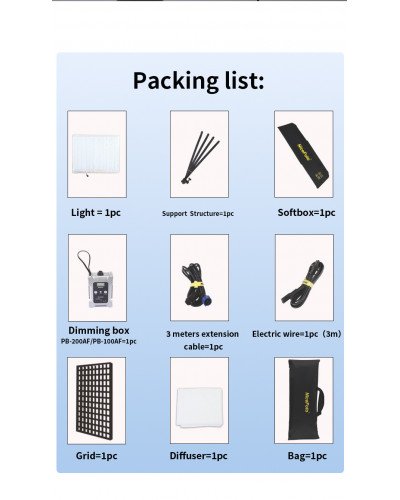 NiceFoto FB-2000A 200W Bi-Color Folding Fabric LED Light