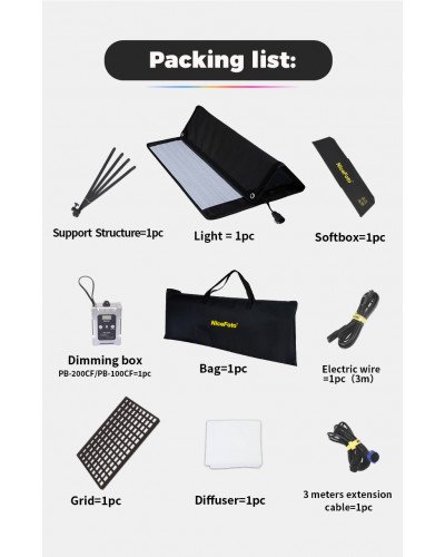 NiceFoto FB-1000C 100W RGBW Folding Fabric LED Light