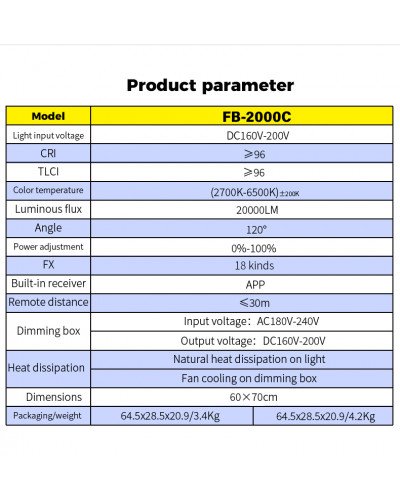 NiceFoto FB-2000C 200W RGBW Folding Fabric LED Light NiceFoto FB-2000C 200W RGBW Folding Fabric LED Light