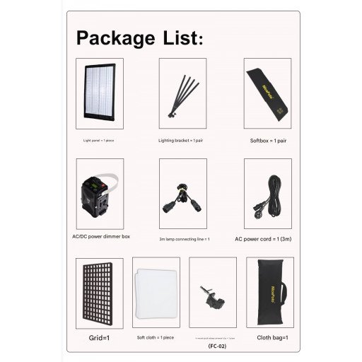 NiceFoto VB-2000A Bi-Color Folding Fabric LED Light