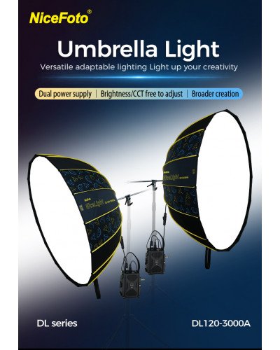 NiceFoto DL120-3000A 300W Bi-Color Umbrella Light(With Grid)