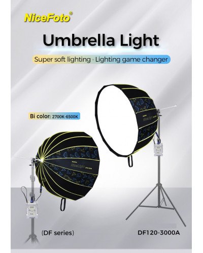 NiceFoto DF120-3000A 300W Bi-Color Umbrella Light(With Grid)