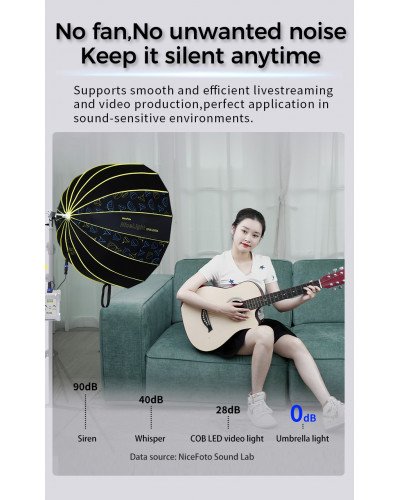 NiceFoto DF120-3000A 300W Bi-Color Umbrella Light(With Grid)