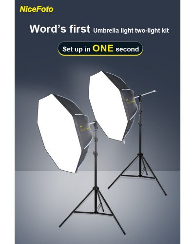 NiceFoto KT-DP80-1000B 100W (Daylight) Umbrella Light 2 Kit (With 2 Stand)