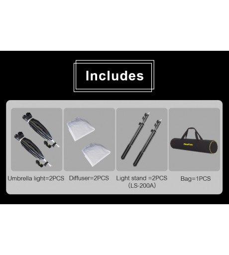NiceFoto KT-DP80-1000B 100W (Daylight) Umbrella Light 2 Kit (With 2 Stand)