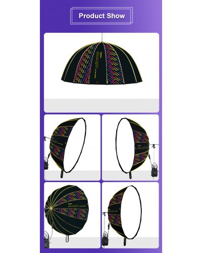 NiceFoto DL120-3000C 300W RGB Umbrella Light(With Grid)