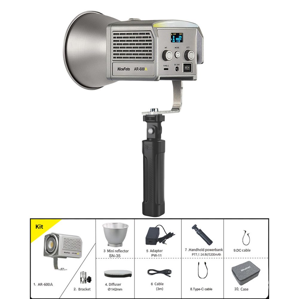 NiceFoto AR-600A Bi-Color Mini Portable LED Video Light Kit(With Battery)