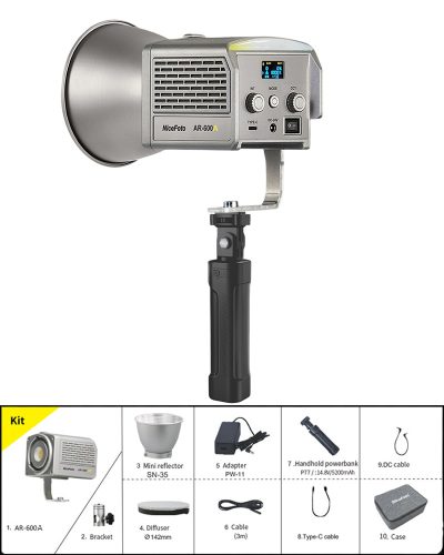 NiceFoto AR-600A Bi-Color Mini Portable LED Video Light Kit(With Battery)