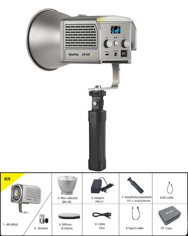 NiceFoto AR-600A Bi-Color Mini Portable LED Video Light Kit(With Battery)