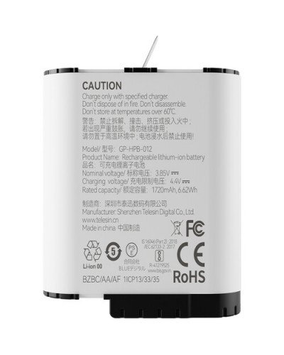 TELESIN 1720mAh Stamina Battery for GoPro HERO12/11/10/9 TELESIN 1720mAh Stamina Battery for GoPro HERO12/11/10/9