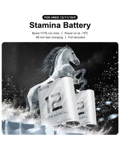 TELESIN 1720mAh Stamina Battery for GoPro HERO12/11/10/9