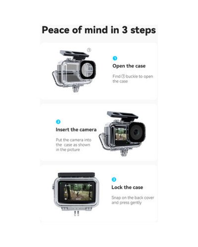 TELESIN Waterproof Case for DJI Osmo Action 3/4/5 Pro