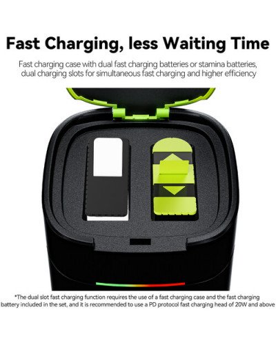 TELESIN 2-Channel Fast Charger Box for GoPro HERO 9/10/11/12 Batteries