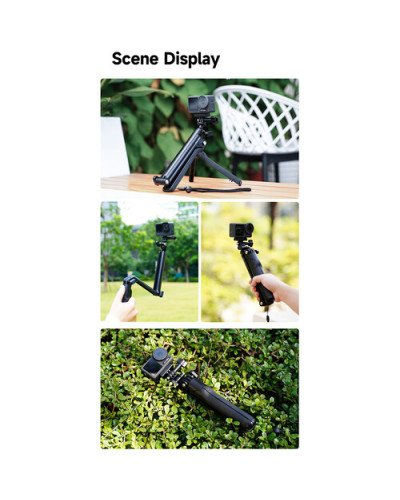 TELESIN Multifunctional Foldable Tripod Selfie Stick Mount for Action Cameras