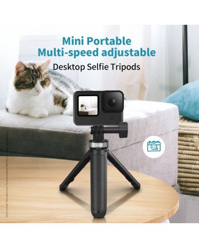 TELESIN Mini Desk Tripod/Selfie Stick for GoPro & Most Action Cameras