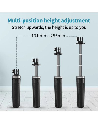 TELESIN Mini Desk Tripod/Selfie Stick for GoPro & Most Action Cameras