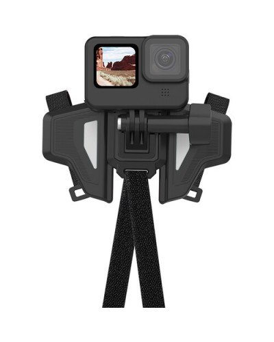 TELESIN Motorcycle Helmet Chin Mount for Action Cameras (Gray)