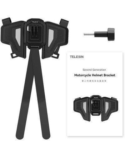TELESIN Motorcycle Helmet Chin Mount for Action Cameras (Gray)