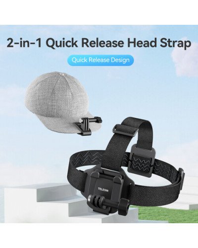 TELESIN 2-in-1 Quick Release Head Strap & Cap Clip for Action Camera TELESIN 2-in-1 Quick Release Head Strap & Cap Clip for Action Camera