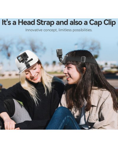 TELESIN 2-in-1 Quick Release Head Strap & Cap Clip for Action Camera TELESIN 2-in-1 Quick Release Head Strap & Cap Clip for Action Camera