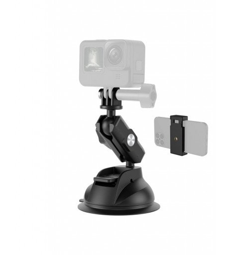 TELESIN Upgraded General Suction Cup Mount With Phone Clip