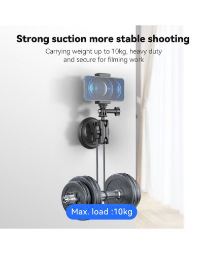 TELESIN Upgraded General Suction Cup Mount With Phone Clip