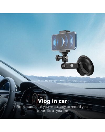 TELESIN Upgraded General Suction Cup Mount With Phone Clip