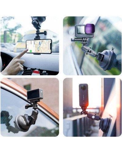 TELESIN Upgraded General Suction Cup Mount With Phone Clip