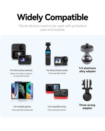 TELESIN Plastic Universal Handlebar Mount Tube Clamp