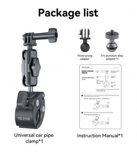 TELESIN Plastic Universal Handlebar Mount Tube Clamp