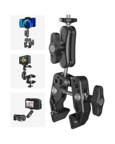 TELESIN Multifunction Crab Clamp with 2.3" Ball Head Arm