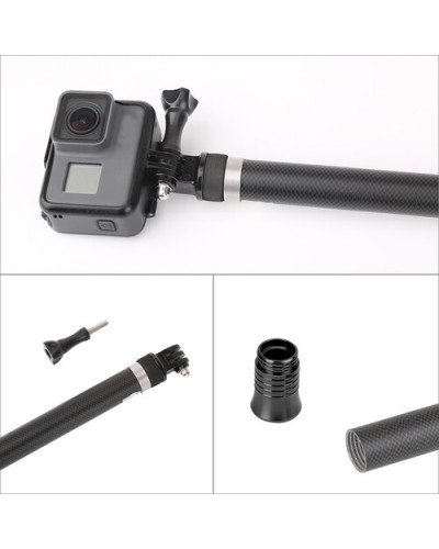 TELESIN Ultra Light No Bending Carbon Fibre Selfie Stick For Action Cameras 2.7M