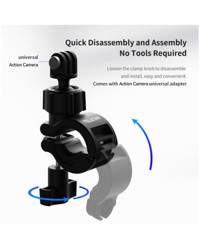TELESIN Universal Handlebar Clamp with 360° Ball Head