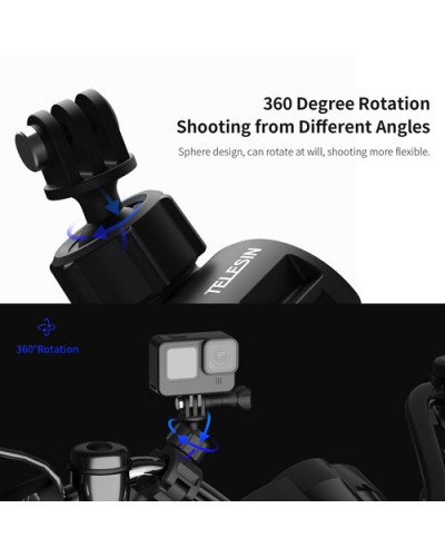 TELESIN Universal Handlebar Clamp with 360° Ball Head