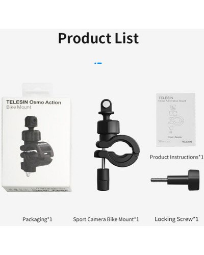 TELESIN Universal Handlebar Clamp with 360° Ball Head