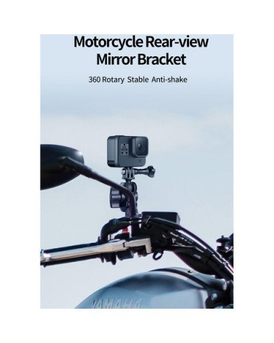 TELESIN Motorcycle Rear View Mirror Mount for GoPro/DJI Action Cameras