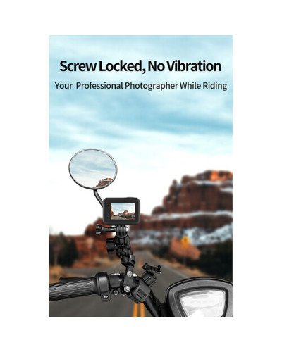 TELESIN Motorcycle Rear View Mirror Mount for GoPro/DJI Action Cameras