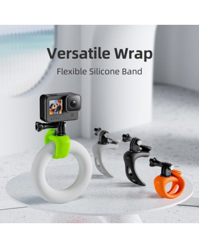 TELESIN Rubber Handlebar Mount for Action Cameras (Orange)