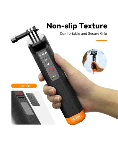 TELESIN Floating Hand Grip with Remote Control for HERO 13/12/11/10/9 TELESIN Floating Hand Grip with Remote Control for HERO 13/12/11/10/9