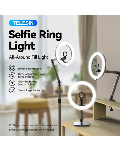 TELESIN 10 inch LED Selfie Ring Light