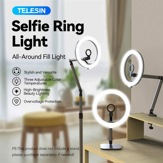 TELESIN 10 inch LED Selfie Ring Light