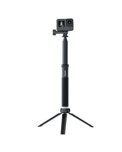 TELESIN 0.9m Extendable Aluminum Alloy Selfie Stick with Tripod and Phone Clip for GoPro
