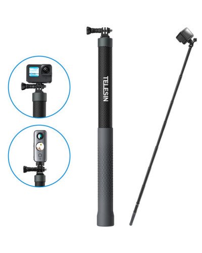 TELESIN New Design 3m Carbon Fiber Selfie Stick
