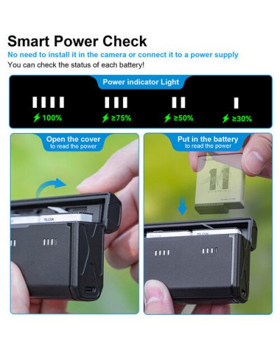 TELESIN Pocket Multifunctional Storage Charging Box for GoPro 9/10/11/12