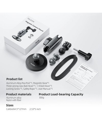 TELESIN Magnetic Mounting Base with Articulating Arm